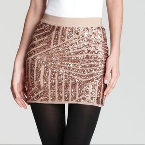 Sequined Gold Mini Skirt
